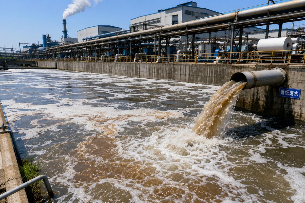 Process flow diagram comparing treatment paths for mixed domestic sewage and papermaking wastewater showing biological, chemical, membrane, and integrated treatment routes Process flow diagram comparing treatment paths for mixed domestic sewage and papermaking wastewater showing biological, chemical, membrane, and integrated treatment routes